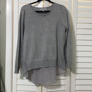 Grey sweater with silk back